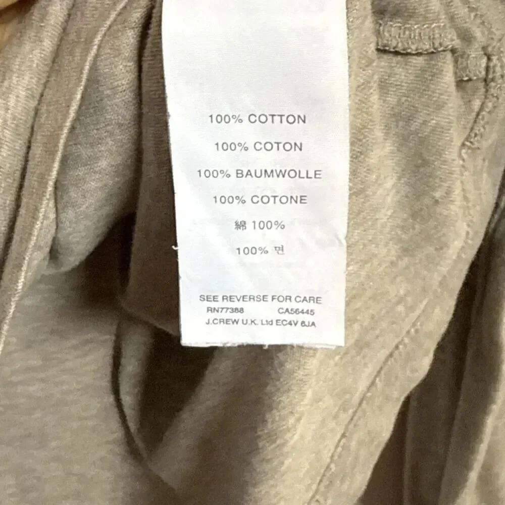 J.Crew Men's The Broken-In Tee Tan Long Sleeve T-Shirt Medium 100% Cotton Casual